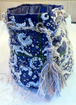 Purple silk embroidered evening bag