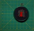 Embroidered red cottage door